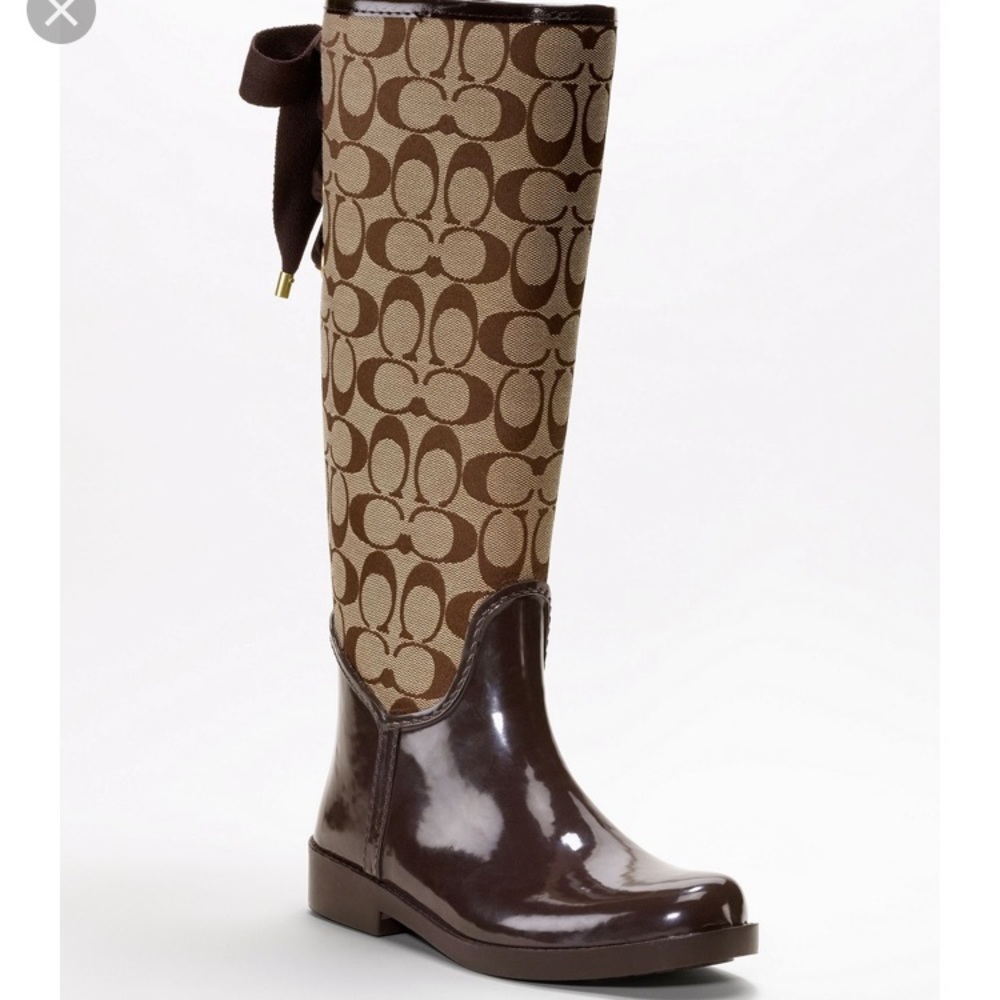 Coach Brown “Tristee” Classic Signature Logo Boots